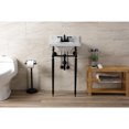thumbnail image 4 of Kingston Brass KVPB1917M340ST Edwardian 19" Carrara Marble Console Sink with Brass Legs (4-Inch, 3-Hole), Carrara Marble White/Matte Black, 4 of 8