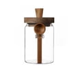 thumbnail image 1 of Tarro de vidrio ANSQU para almacenamiento de alimentos, 600 ml, con tapa de madera y cuchara, 1 of 7