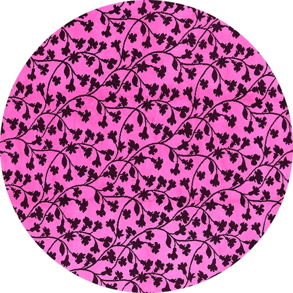 Ahgly Company Indoor Round Oriental Pink Industrial Area Rugs, 7' Round