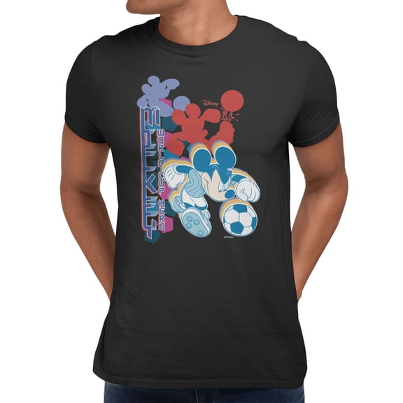 Disney Mickey Mouse World Cup Hero Men's T Shirt (Black, S-XXXL)