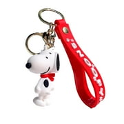 Peanuts Cartoon Dog Character 3D Silicone Charm Keychain Keyring