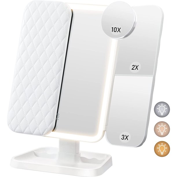 Vanity Mirror with Lights, 2X 3X 10X Magnification, Lighted Makeup