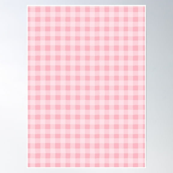 Pink Gingham Pattern | Baby Pink Vintage Pattern Poster Wall Art, Modern Wall Decor, 8x12 UNFRAMED