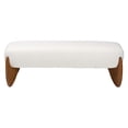 thumbnail image 2 of Baxton Studio Vinicio Mid-Century Modern Cream Boucle Accent Bench, 2 of 8