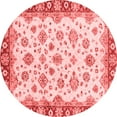 thumbnail image 1 of Ahgly Company Indoor Round Abstract Red Modern Area Rugs, 7' Round, 1 of 4