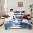 thumbnail image 4 of Homewish Sport Ice Hockey 3 Pieces Queen Comforter Set for Children Teens Adults,Ball Gamer Ultra Soft Bedding Sets,Black Red Blue Bedding Comforter Set Breathable,Lightweight Room Decor, 4 of 8