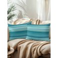 thumbnail image 2 of Waterproof Outdoor Throw Pillows with Inserts 12"x20" Set of 2, Teal Turquoise Aqua Ombre Soft Decorative Pillowcases for Couch Bedroom, Contemporary Abstract Lines Pillow Covers for Sofa Living Room, 2 of 8