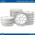 thumbnail image 5 of Nicole Home Collection Aluminum Pans 7” Round Disposable Foil Pans With Lids (50 Pack) – 7 Inch Round Disposable Takeout Pans With Board Lids (7" Inch Round), 5 of 6