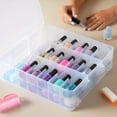 Nail Polish Organizer Case with Lid and Handle, Holds 30 Bottles (Pink