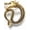 Yellow, variant on Medieval dragon-shaped crystal rhinestone animal brooch, clothing decoration pin