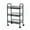Black, variant on Yucurem 3-Tier Metal Rolling Storage Cart Shelves, Utility Cart Organizer Cart with 4 Hook & 2 Hanging Buckets, Movable Storage Organizer for Kitchen, Office & Home (White)
