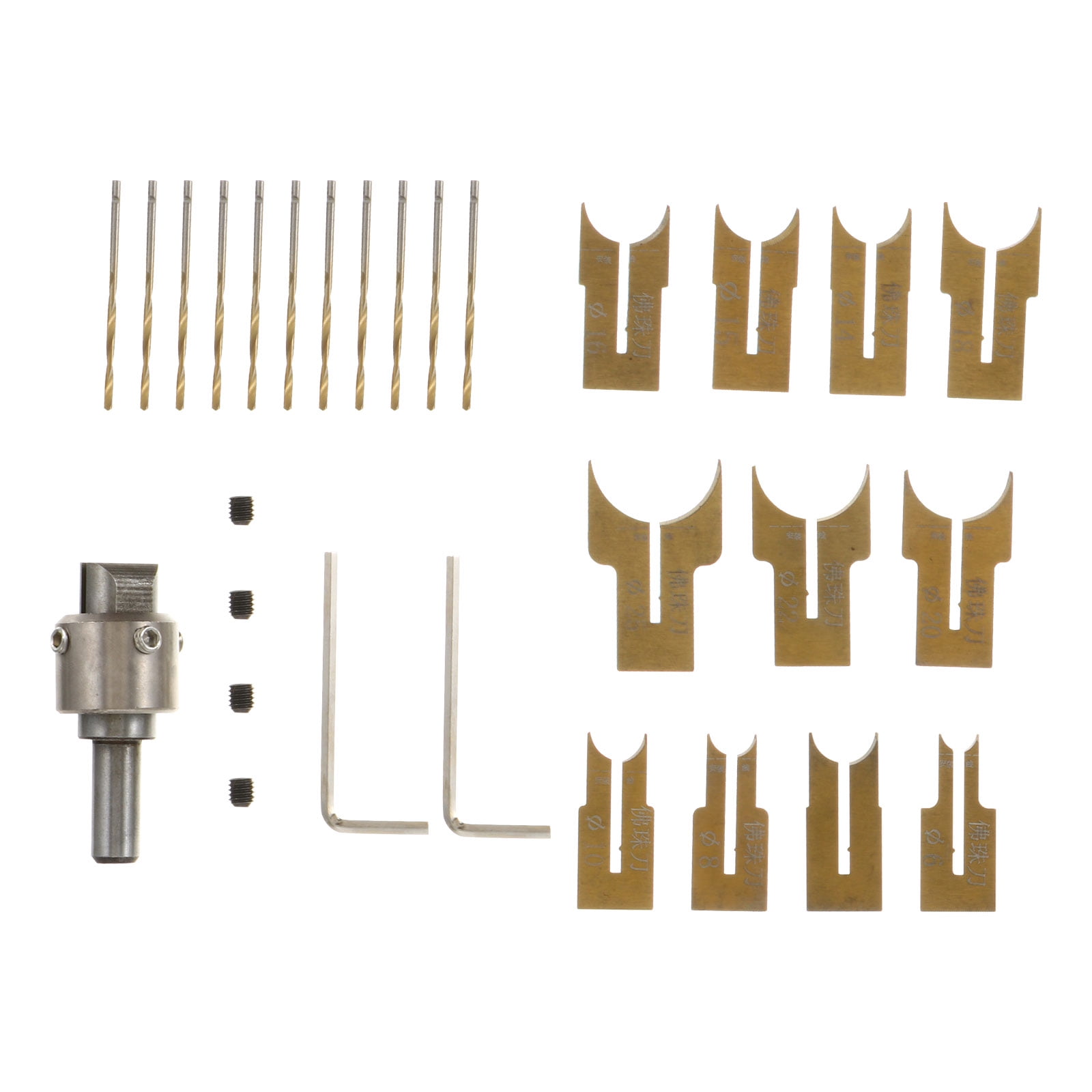 WRISTBIQUE Small Drill Bit Set Wood Ring Drill Bit Set Steel 24Pcs