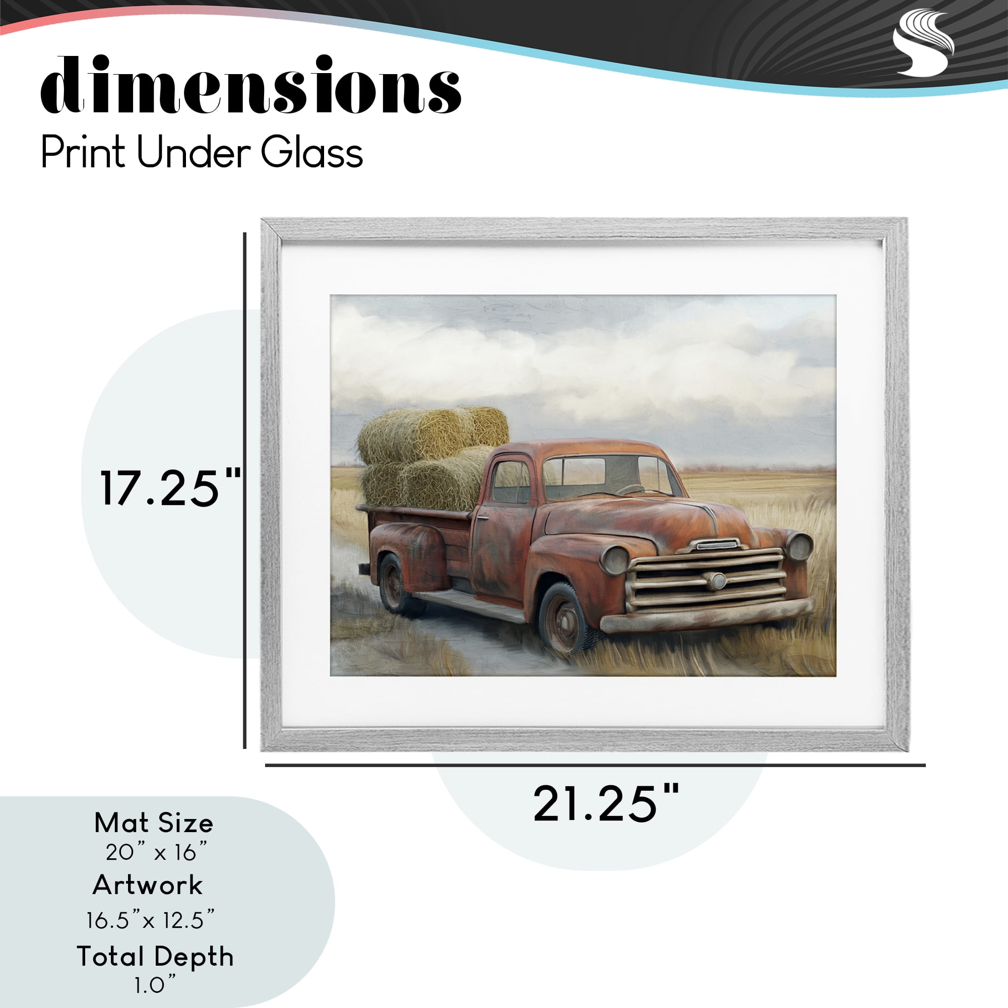 Stupell Industries Hay Time Farm Truck Load Gray Framed Print Under Glass, design by Kim Allen