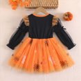 thumbnail image 4 of WXFAZCVU Toddler Girl Halloween Dress Crewneck Ruffle Long Sleeve Tutu Dresses Going Out Size 2-3 Years, 4 of 4