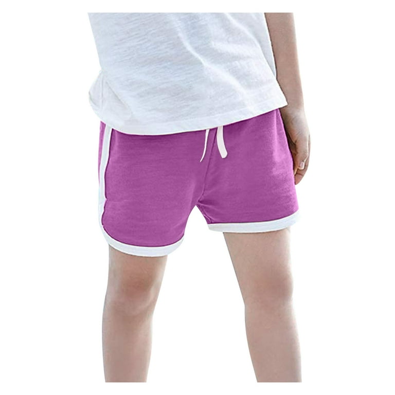 ZMHEGW Pants Girl Solid Shorts Boy Kids Sports Yoga Running Baby Workout  Girls Pants