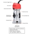 thumbnail image 3 of Graflsoa 800W High-Speed Electric Wood Trimmer, 30000r/min Aluminum Body, Red, 110V US Version, Multi-Functional Woodworking Router for Carving and Grooving, 3 of 6