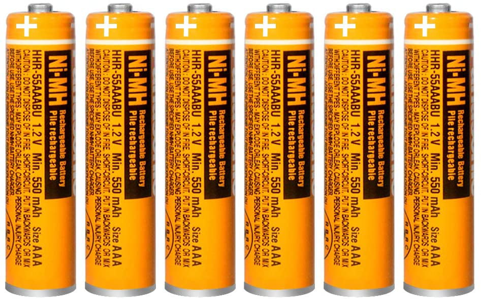 4 Pack HHR-55AAABU NI-MH Rechargeable Battery for Panasonic 1.2V 550mAh AAA Battery for Cordless Phones 
