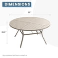 thumbnail image 2 of Vicllax Outdoor Patio Dining Table Dia.50" Slatted Tabletop Metal Frame with Umbrella Hole, Cream, 2 of 7