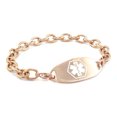thumbnail image 1 of MedicEngraved Bracelet à Maillons Ton Or Rose 8 mm en Acier Inoxydable 316L Chirurgical avec Étiquette Médicale en Émail - Gravure Médicale Incluse, 1 of 7