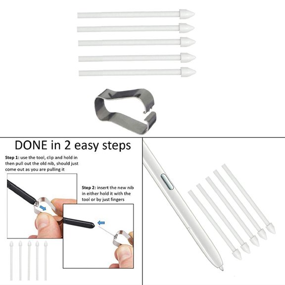 5 Pieces Pen Nibs Replacement White with Removal Tips for Tab S7 S7  S6 Lite for