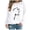 White, variant on IROINNID Women's Long Sleeve Pullover Sweatshirt Round Neck Mid-Length Print Casual Autumn And Winter Cat Sweater, Pink