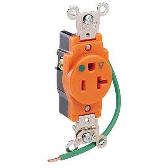 Leviton 8310-OIG 20 Amp, 125 Volt, Narrow Body NEMA 5-20R, Orange