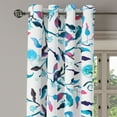 thumbnail image 3 of Ambesonne Botanical Grommet Curtain, Repeating Branches Leaves, 50"x108", Sky Blue Pink and Teal, 3 of 5