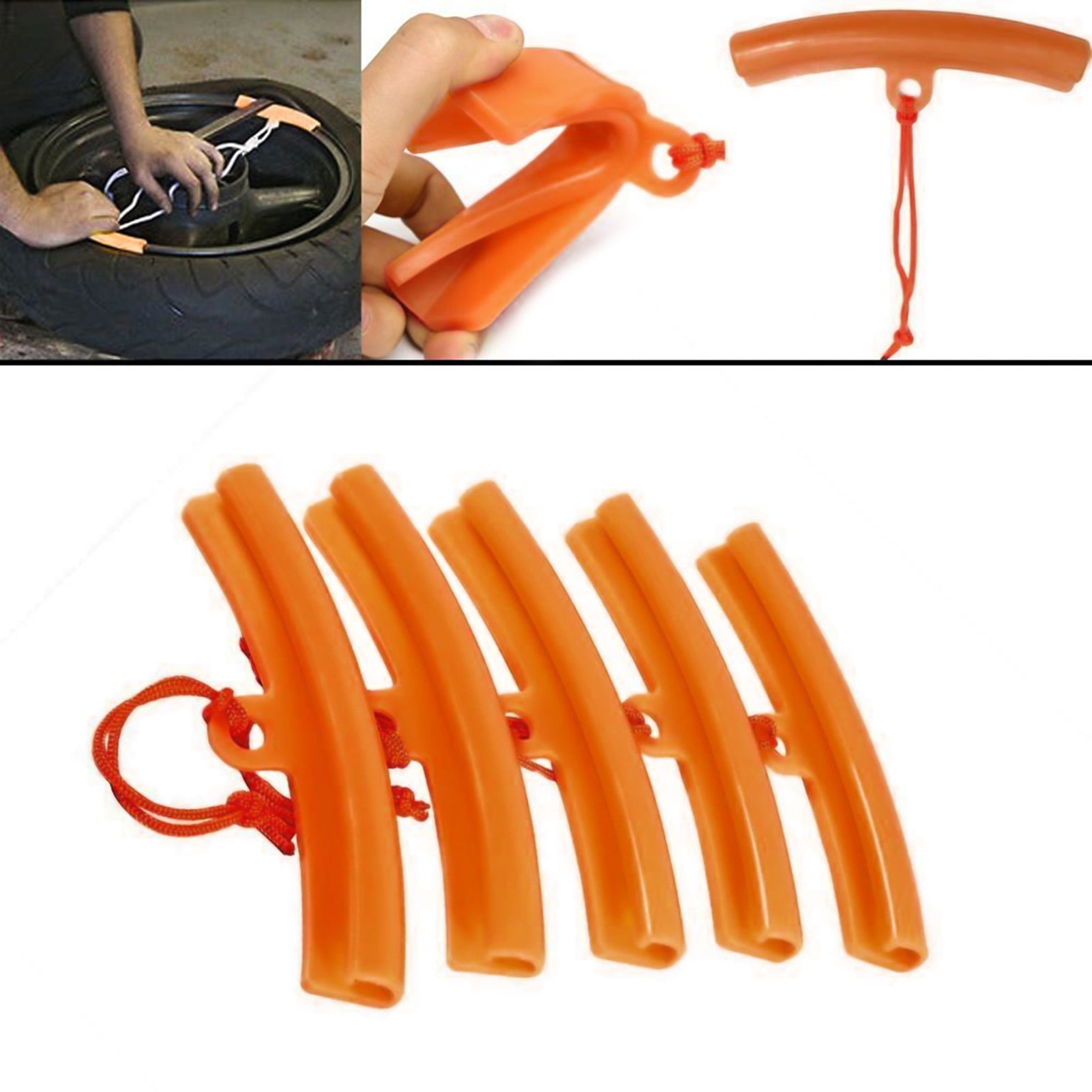 Orange 5Pcs/Set Car Tire Wheel Rim Changer Guard Rim Protector Tyre Wheel Changing Edge Savers Tool 