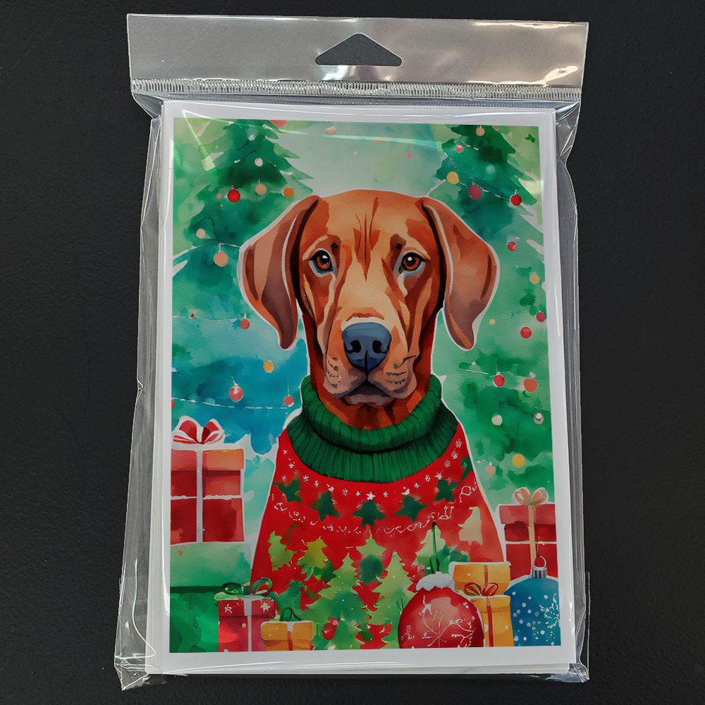 Vizsla Christmas Greeting Cards Pack of 8 7 in x 5 in