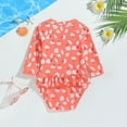 thumbnail image 5 of Gubotare Baby Bathing Suit Kids Girls Rashguard Swimsuit UV 50+ Long Sleeve One Piece Swimwear Zip Size 4-5T (Orange,4-5 Years), 5 of 9