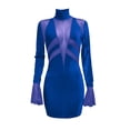 thumbnail image 3 of Vestido de Manga Larga de Trompeta Con Cuello Alto de Terciopelo Cosido de Malla Para Mujer Odeerbi ODB115796, 3 of 7