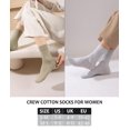 thumbnail image 5 of Kinyoki Crew Socks for Women, Thin Cotton Casual Soft Aesthetic Womens Socks 5 Pairs, 5 of 5