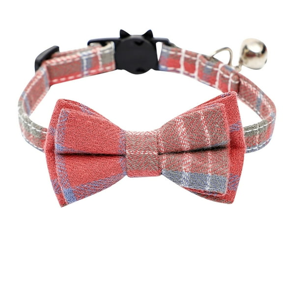 kladzum Cat Collars Bow Tie with Bell, Dog Collars New Cotton Plaid Collar Bowknot Detachable Bell Pet Supplies Ring Soft Pet Collars Cat Accessories