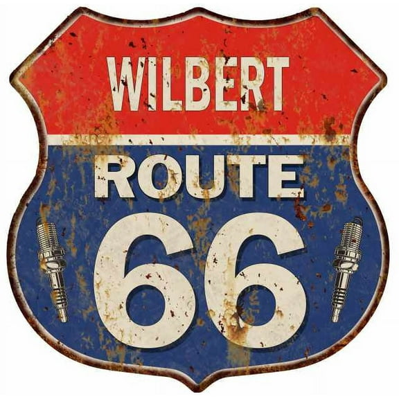 WILBERT Route 66 Sign Shield Metal Gift Man Cave Gift 211110002451