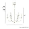 thumbnail image 6 of Hunter - Southcrest 6-light Distressed White, Large Chandelier, Dimmable, Casual Style, Candle Shaped, for Bedrooms, Dining, Living Rooms - 19635, 6 of 7