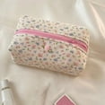 thumbnail image 6 of Aesthetic Floral Patterned Cotton Toiletry Bag with Large Capacity Makeup Pouches Cosmetic Case for Easy Access, 6 of 20