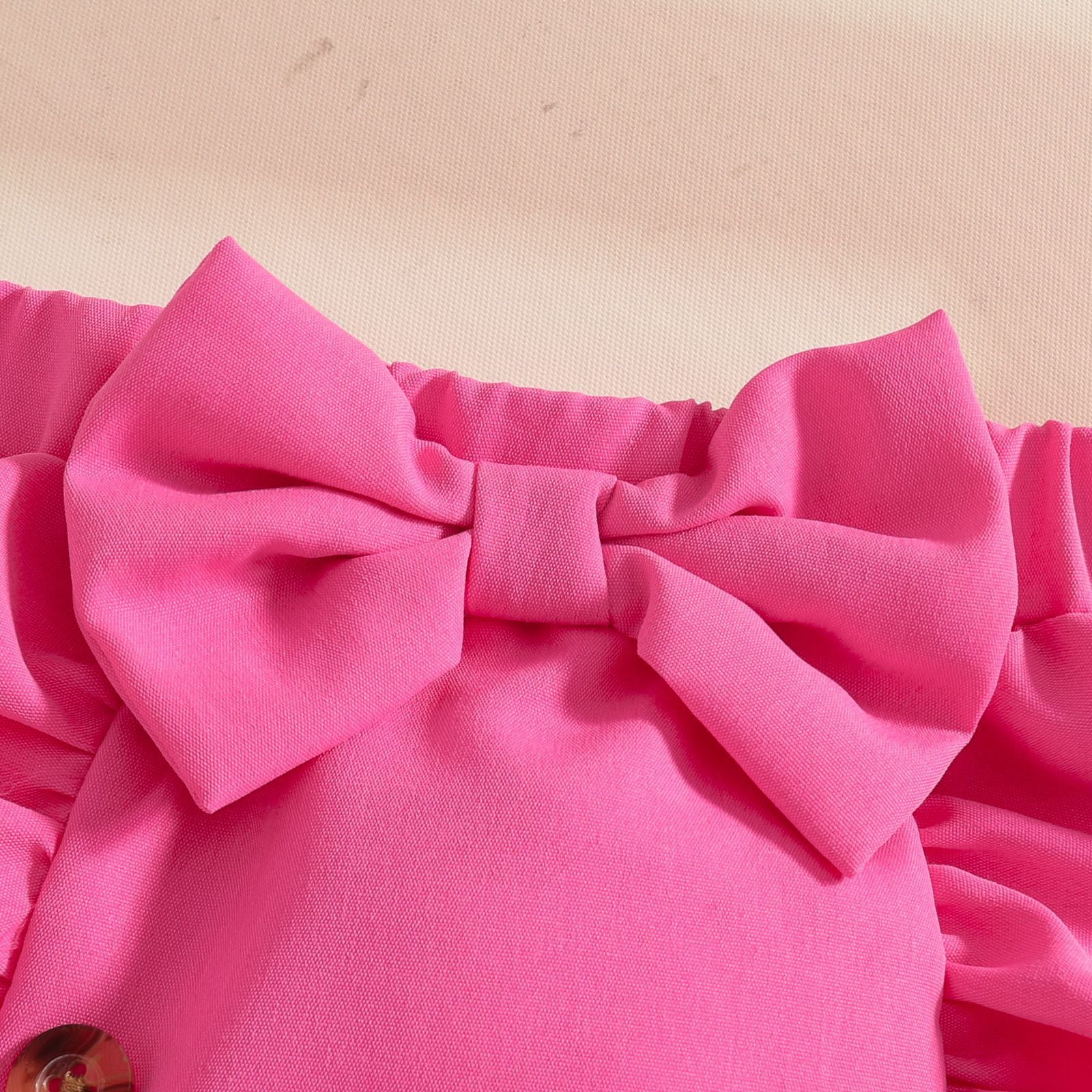 Faraee Toddler Baby Girl Skirts Outfit Infant Summer Clothes Ruffle Sleeveless Knit Vest Top A-Line Skirt Set with Headband (9-12M,Hot Pink)