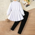 thumbnail image 4 of Atogsazn Children's Girls Dress Outfit Casual Ribbed Camisole Ruffle Tops Pants Set Flowy Clothing White 4-5 Years Fashion, 4 of 9