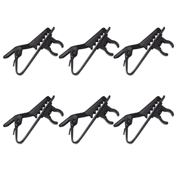 GJX 10x Black Lapel Mic Clips for Lavalier Replacement