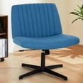 thumbnail image 6 of BestOffice Armless Office Chair, Criss Cross Legged, No Wheels Swivel for Men, Women(Blue), 6 of 8