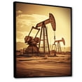 thumbnail image 2 of Designart "Vintage Horizon With Oil Drilling Rig" Oil Rigs / Fields Floater Framed Wall Decor, 2 of 5