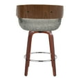 thumbnail image 5 of Elisa Mid-Century Modern Counter Stool In Walnut And Grey Fabric - Set Of 2, 5 of 7