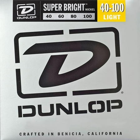 Dunlop DBSBN40100 Super Bright Nickel-Plated Steel Bass 4 String Set, (Best Strings For Fretless Bass)