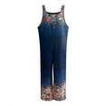thumbnail image 4 of Fesfesfes Jumpsuit for Women Pants Overalls Rompers Printed Buttons Suspender Jumpsuit, 4 of 5