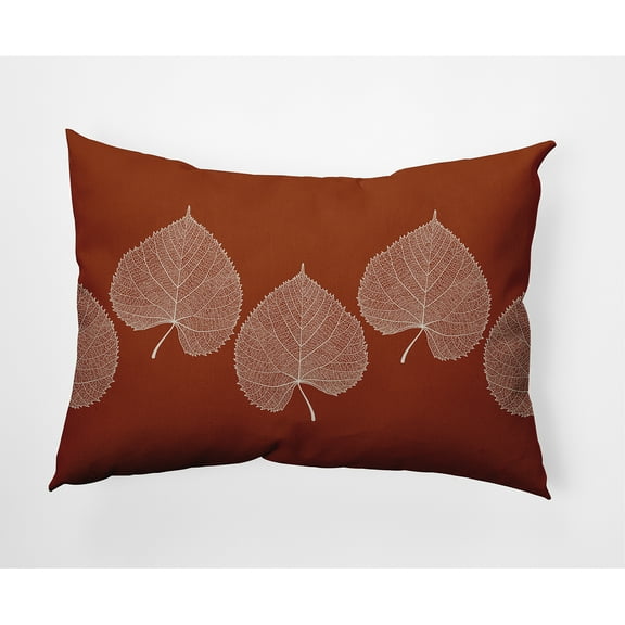 20" x 14" Simply Daisy Leaf Print Fall Polyester Indoor/Outdoor Pillow, Orange Qty 1