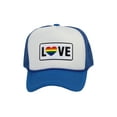thumbnail image 1 of Gravity Threads LGBTQ+ Love Rainbow Heart Patch Trucker Hat - White/Royal, 1 of 2