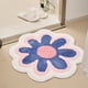 thumbnail image 2 of Alfombra de piso de flores de fibra superfina suave, alfombra antideslizante absorbente de agua, alfombra de baño, alfombras para puerta (amarillo), 2 of 8