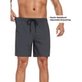 thumbnail image 5 of Hanerdun Mens 2 in 1 Dry Fit Workout Shorts with Liner and 5 Pockets Gray M, 5 of 7