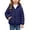 Navy, variant on Edvintorg Girls Fleece Jacket Long Sleeve Loose Casual Zip up Coat Solid Color Hooded Puffer Outerwear with Pocket Teenage Girl Clothes Size 4-15