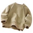 thumbnail image 3 of Huanglei Boys Solid Color Long Sleeve Crewneck Sweatshirt Korean Style Loose Fit Casual Pullover Hoodie For Kids Youth Children Outerwear Sport Sweatshirt Coat, 3 of 5
